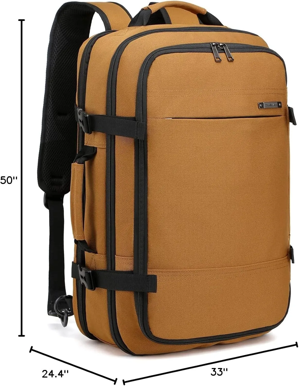 TUGUAN Travel Laptop Backpack 40L Large Computer Backpack 17 Inch with USB Charging Port for Men Expandable Backpacks Women, Brown - Suitable for Travel