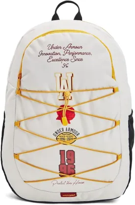 Under Armour Unisex-Adult Hustle Sport Backpack, (114) White Clay/Black/Golden Yellow, One Size Fits All