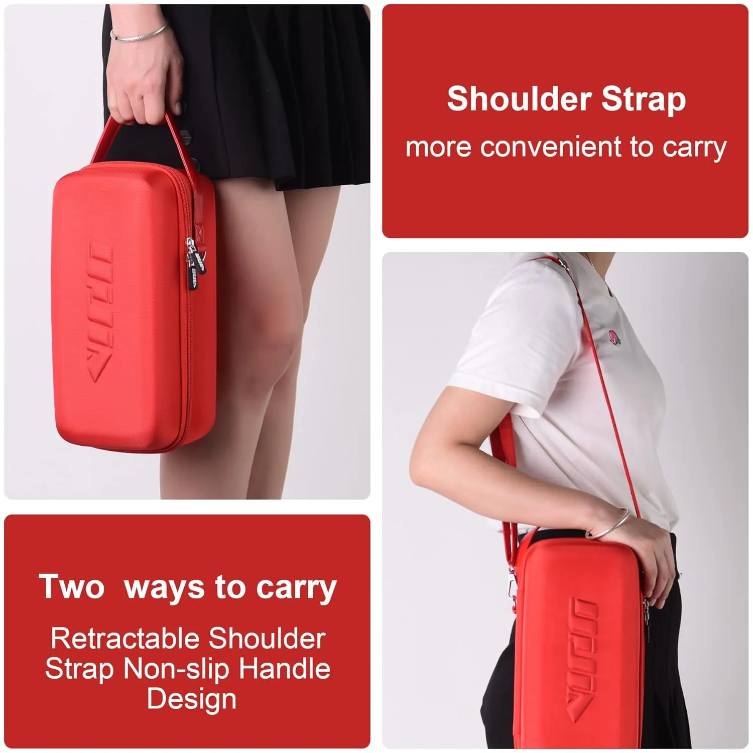 UYIYE Carrying Storage Case for Nintendo Switch/Switch OLED Model (2022),Portable Travel All Protective Hard Messenger Bag Soft Lining 16 Games for Switch Console Pro Controller & Accessories red