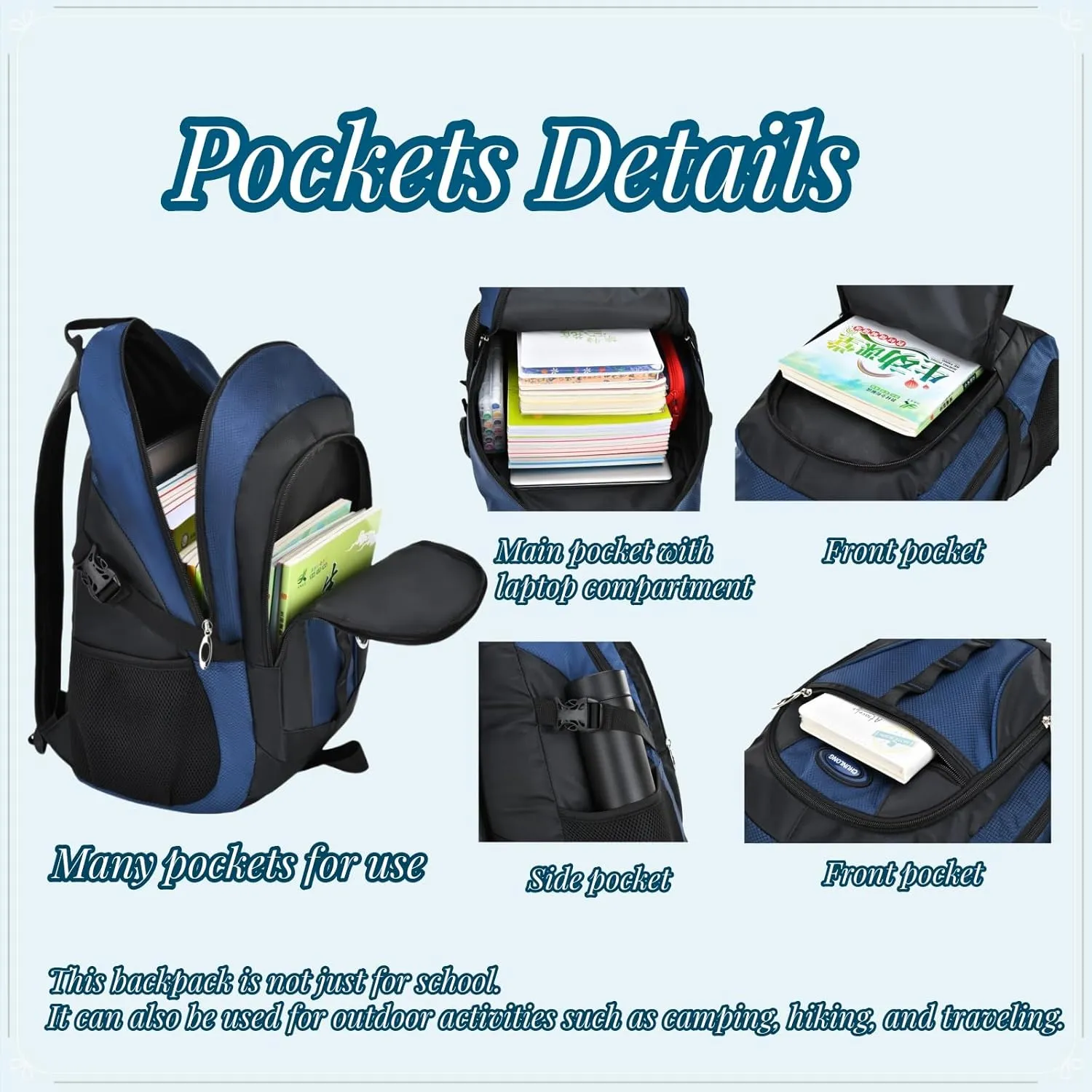 VIDOSCLA Teenage Boys Color-blocking Sports Kids Backpack Middle/High Schoolbag Elementary Student Bookbag for School Teen Boys Grey