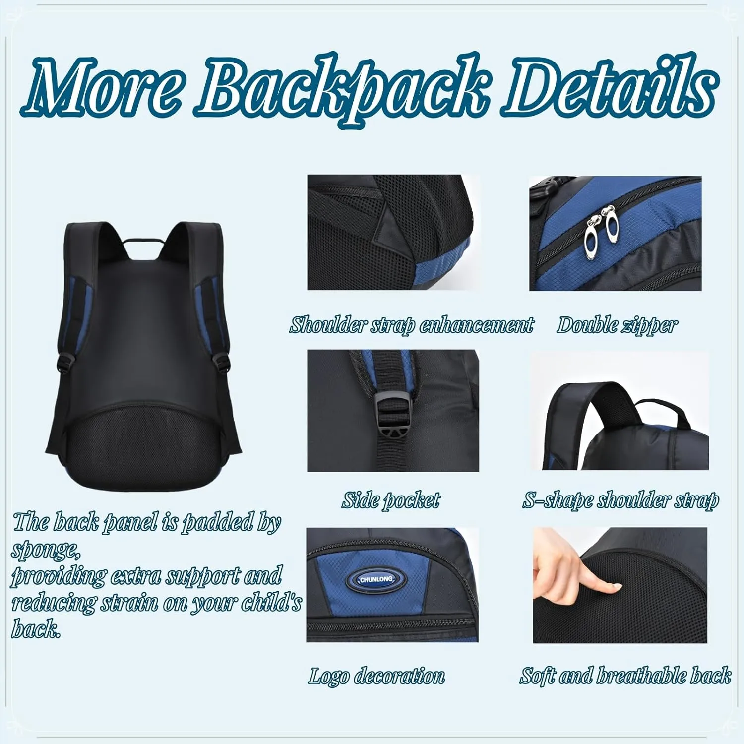 VIDOSCLA Teenage Boys Color-blocking Sports Kids Backpack Middle/High Schoolbag Elementary Student Bookbag for School Teen Boys Grey