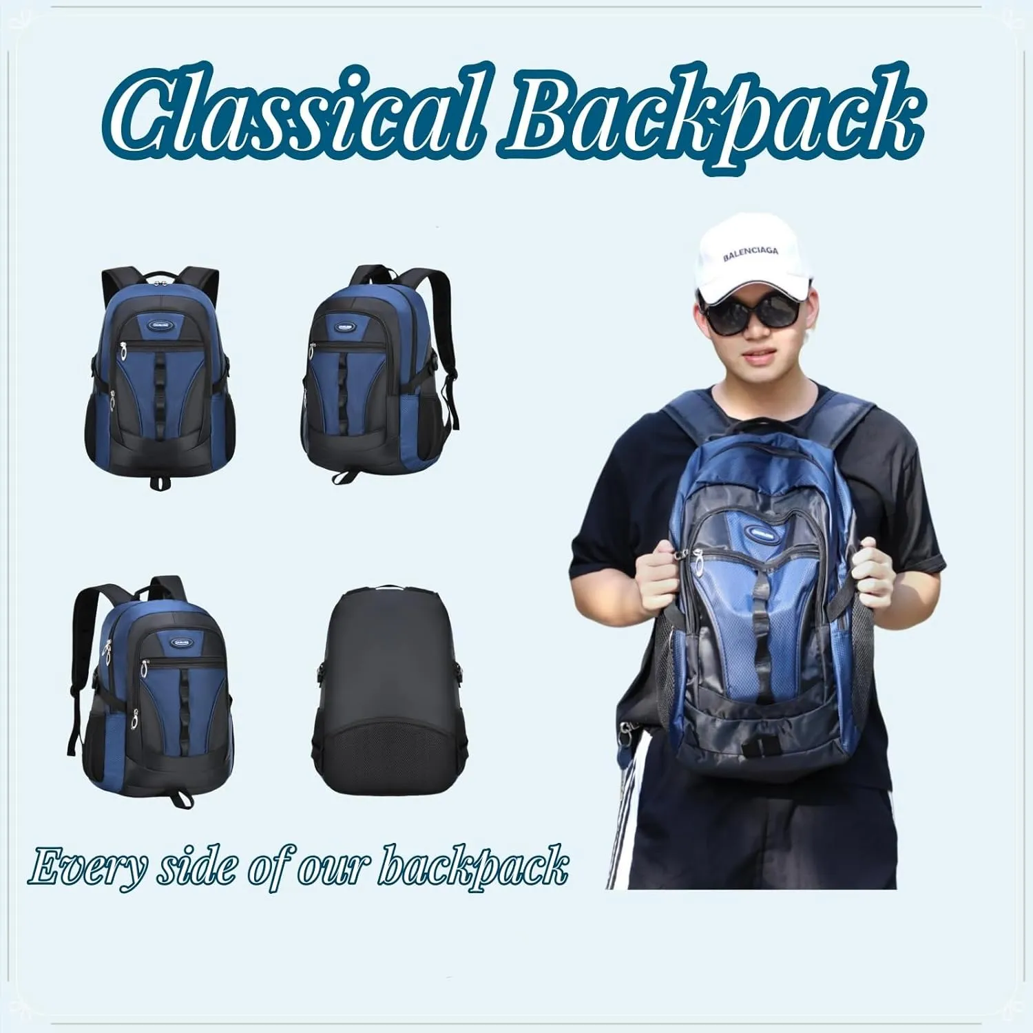 VIDOSCLA Teenage Boys Color-blocking Sports Kids Backpack Middle/High Schoolbag Elementary Student Bookbag for School Teen Boys Grey
