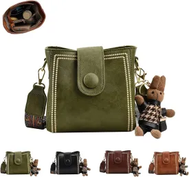Vintage Fashion Bag With Adjustable Wider Shoulder Strap, Vintage Retro Small Water Bucket Bag, Crossbody Bags for Women