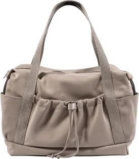 Vomgomfom 33L Soft Neoprene Tote With Zipper, Foldable Shoulder Bag With Trolley Sleeve, Women Overnight Travel Bag