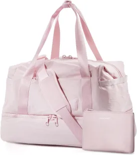 Weekender Bags for Women, BAGSMART Travel Duffel Bags with Shoe Compartment,Personal Item Travel Bag for Airlines, Carry on Overnight Tote Bag with Toiletry Bag (Pink)