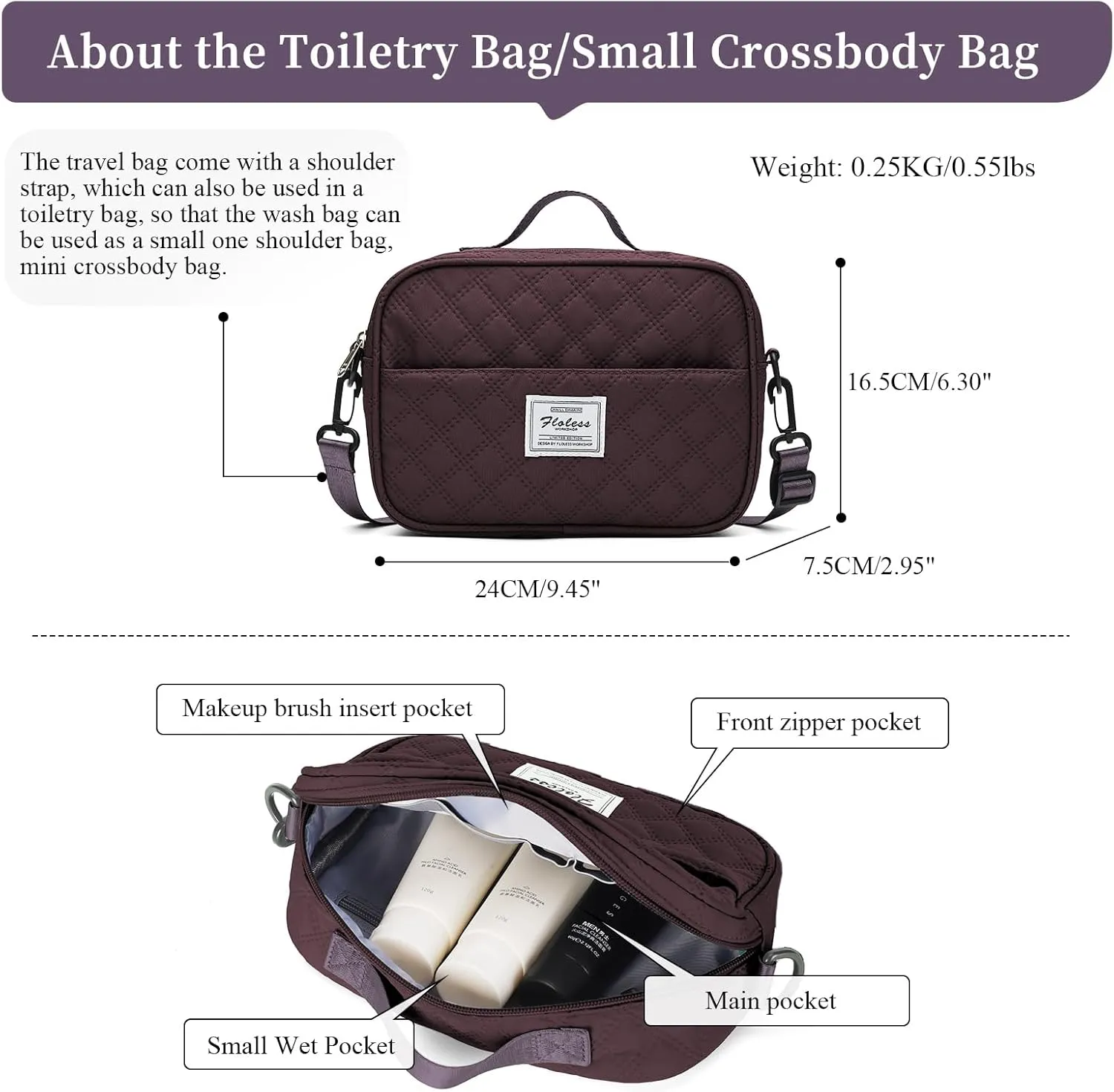 Weekender Bags for Women, Carry on Overnight Weekend Travel Duffel Bag with Shoes Compartment &Toiletry Bag, Personal Item Bag for Travel Business Trips Sport Hospital