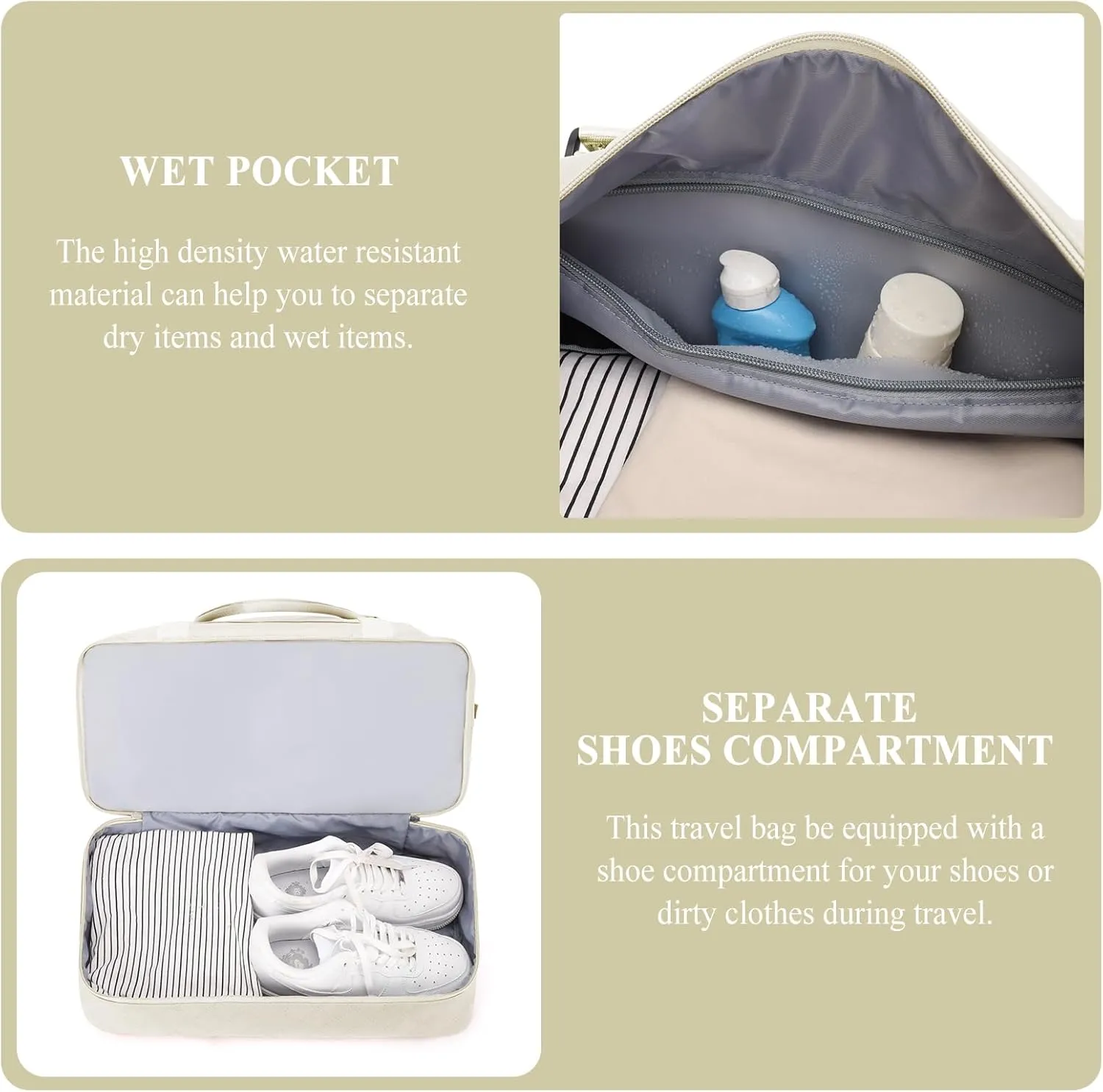 Weekender Bags for Women, Carry on Overnight Weekend Travel Duffel Bag with Shoes Compartment &Toiletry Bag, Personal Item Bag for Travel Business Trips Sport Hospital