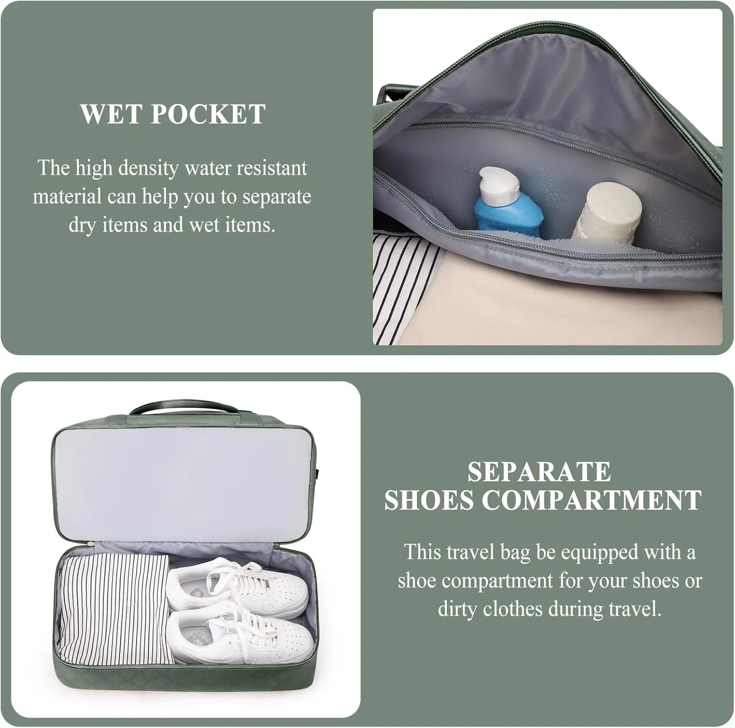 Weekender Bags for Women, Carry on Overnight Weekend Travel Duffel Bag with Shoes Compartment &Toiletry Bag, Personal Item Bag for Travel Business Trips Sport Hospital