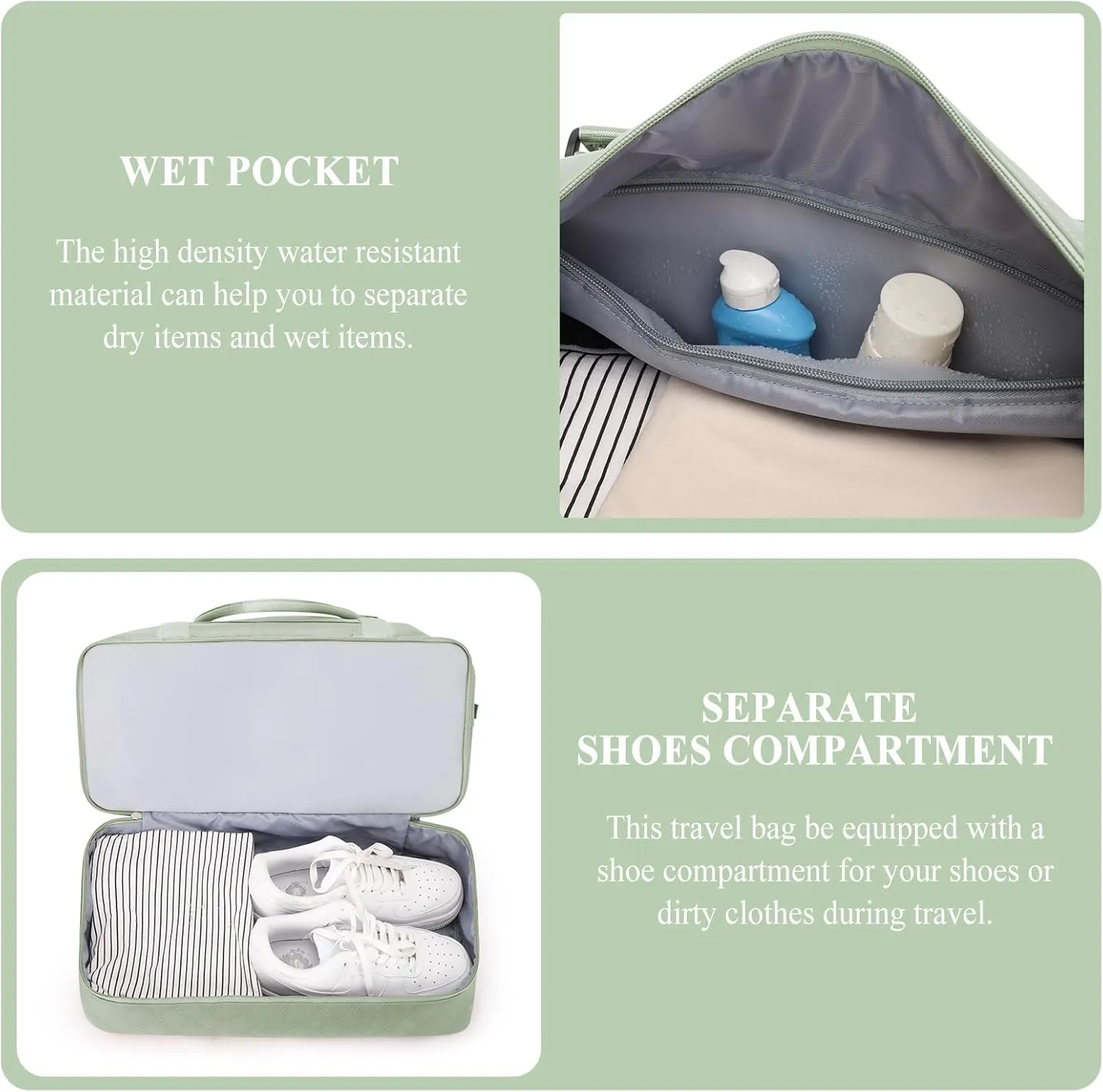 Weekender Bags for Women, Carry on Overnight Weekend Travel Duffel Bag with Shoes Compartment &Toiletry Bag, Personal Item Bag for Travel Business Trips Sport Hospital