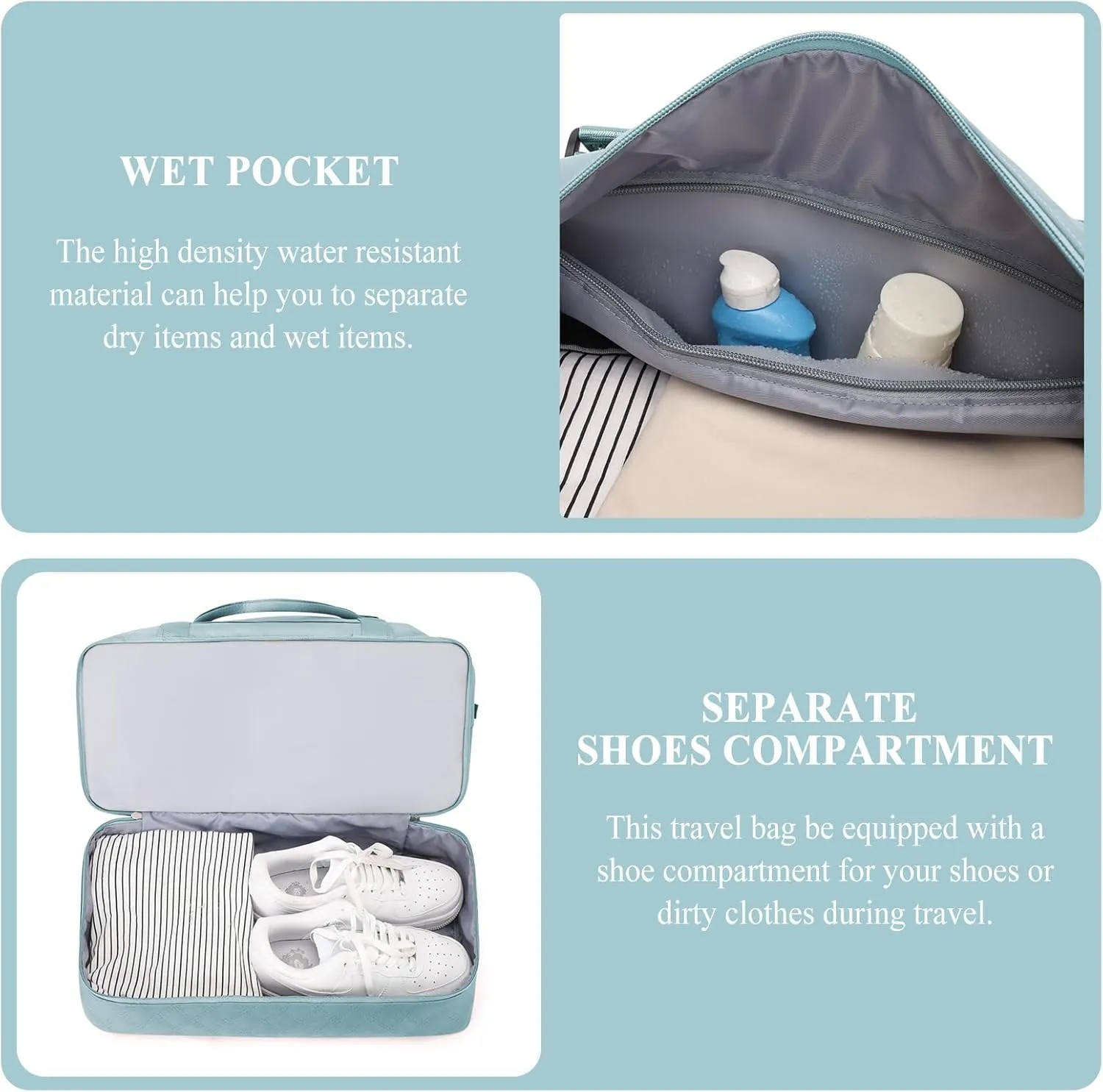 Weekender Bags for Women, Carry on Overnight Weekend Travel Duffel Bag with Shoes Compartment &Toiletry Bag, Personal Item Bag for Travel Business Trips Sport Hospital