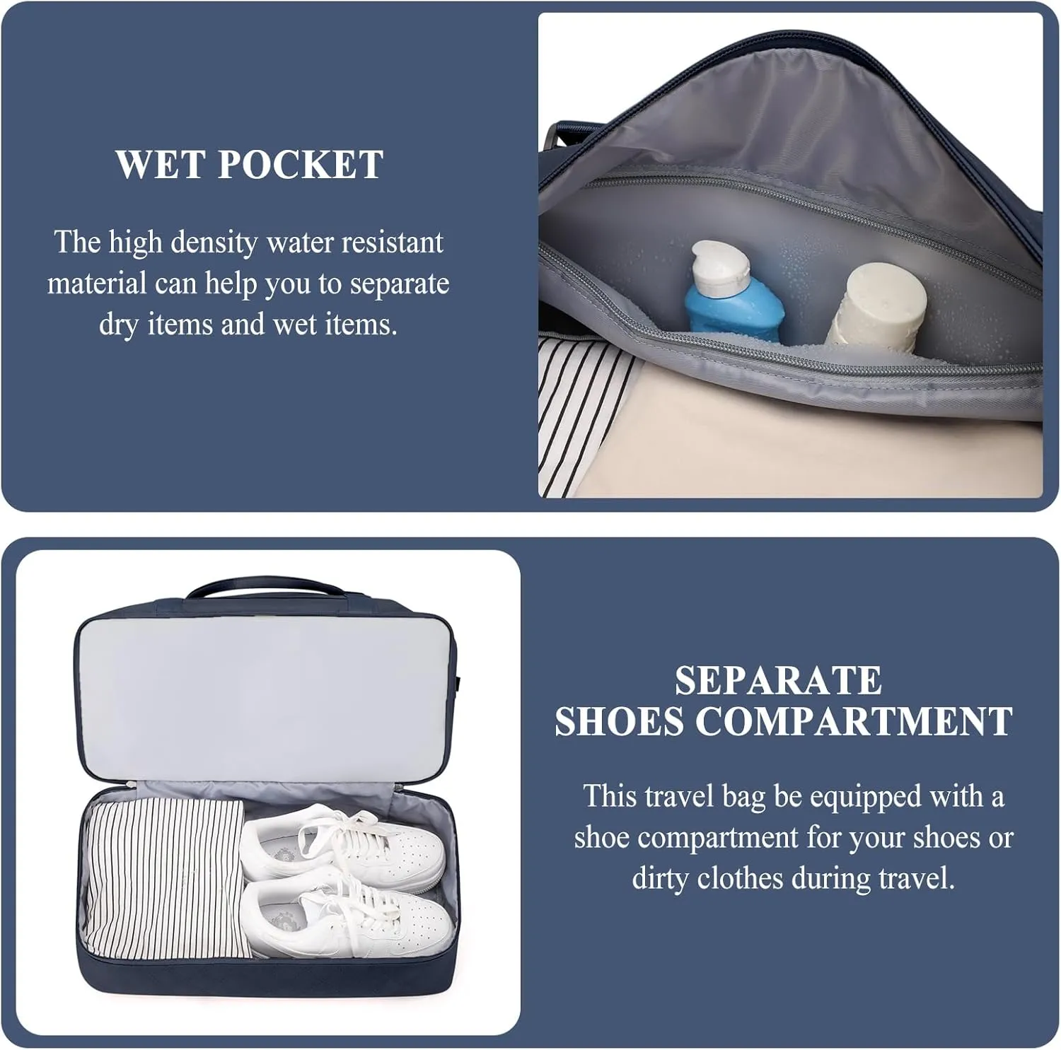 Weekender Bags for Women, Carry on Overnight Weekend Travel Duffel Bag with Shoes Compartment &Toiletry Bag, Personal Item Bag for Travel Business Trips Sport Hospital