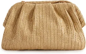 Women Straw Beach Clutch Purse Handbag Summer Elegant Vacation Style Shoulder Bag Crossbody Bag