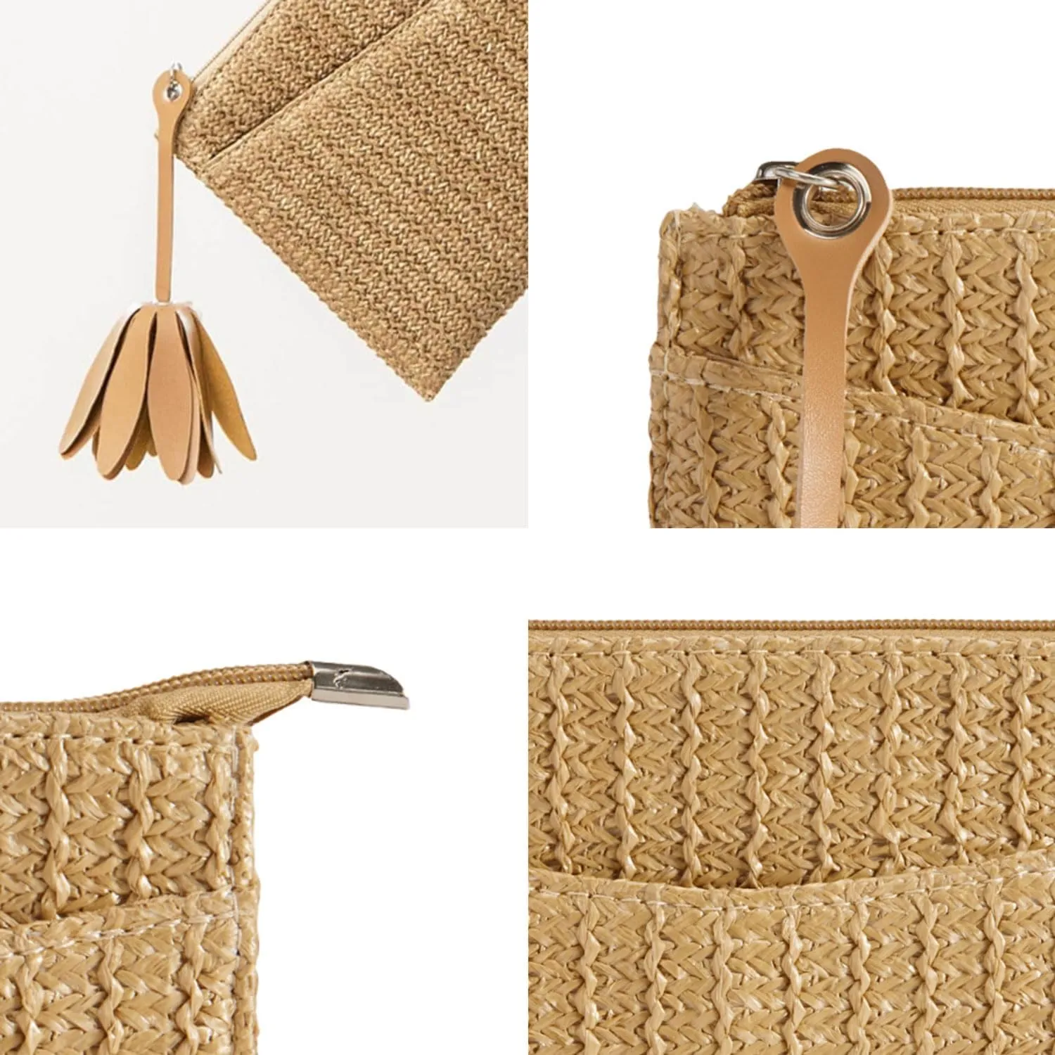 Women Straw Beach Clutch Purse Handbag Summer Elegant Vacation Style Shoulder Bag Crossbody Bag