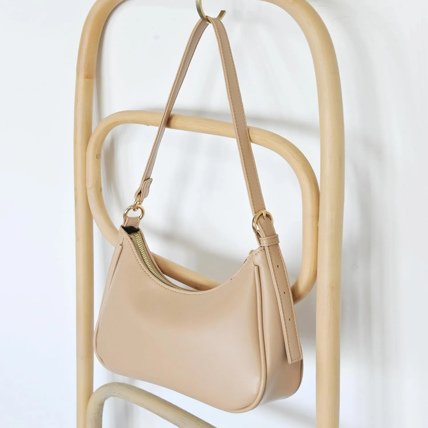 Women's Crescent Shoulder Bag Vegan Leather Chain Cross body bag Convertible Handbag