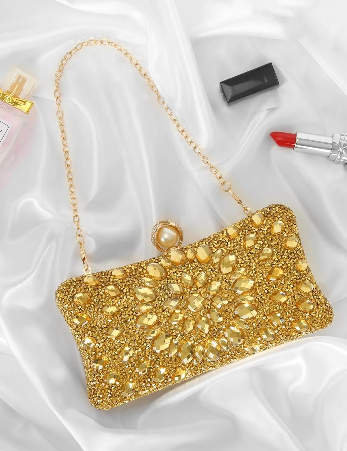 Women's Evening Bags Sparkly Rhinestone Clutch Purses Luxury Handbags