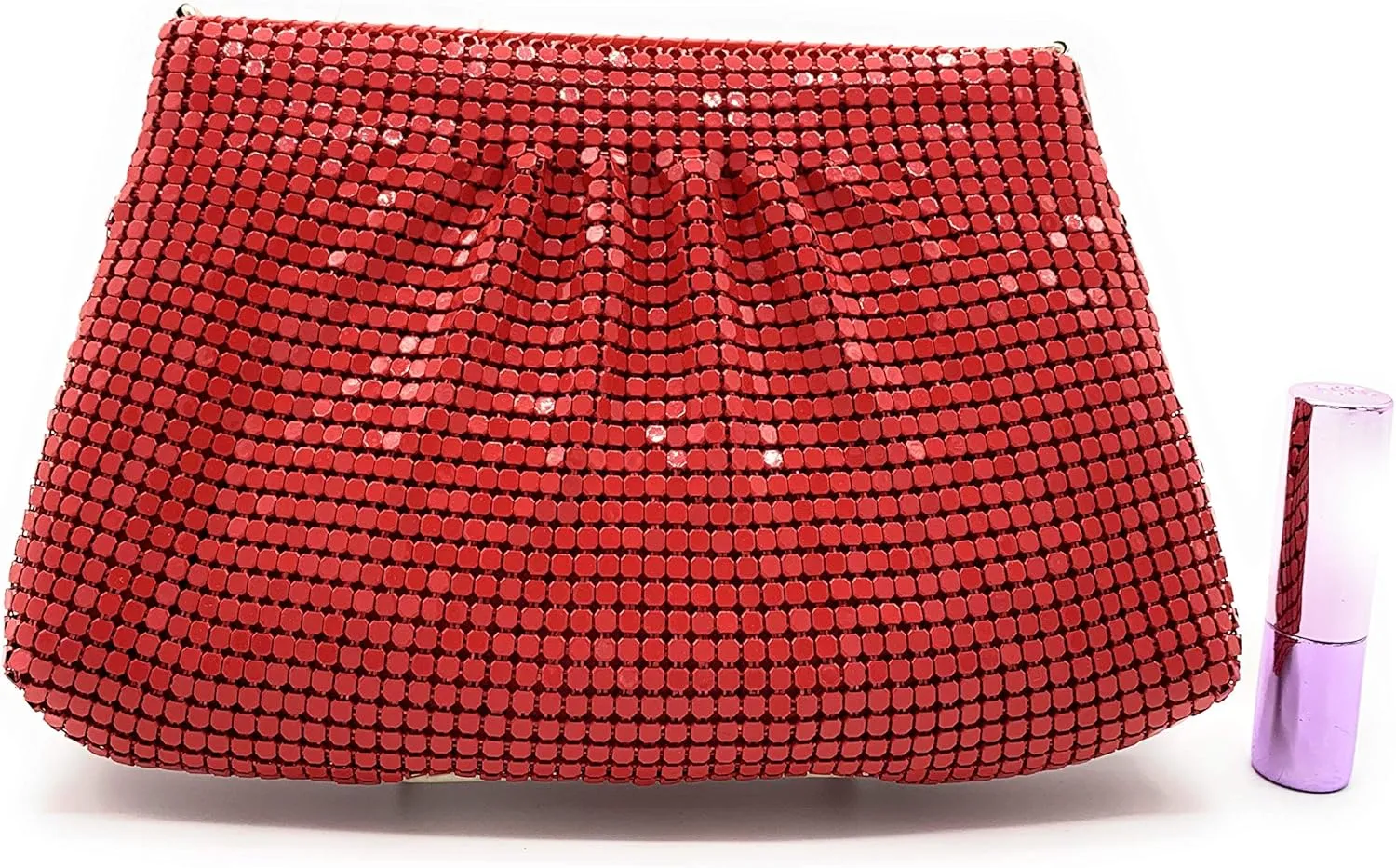 Women's Evening Clutches Metal Mesh Party Purse Bag(Mini,Purple)