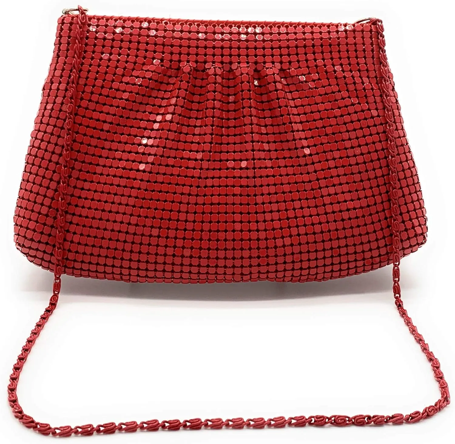 Women's Evening Clutches Metal Mesh Party Purse Bag(Mini,Purple)