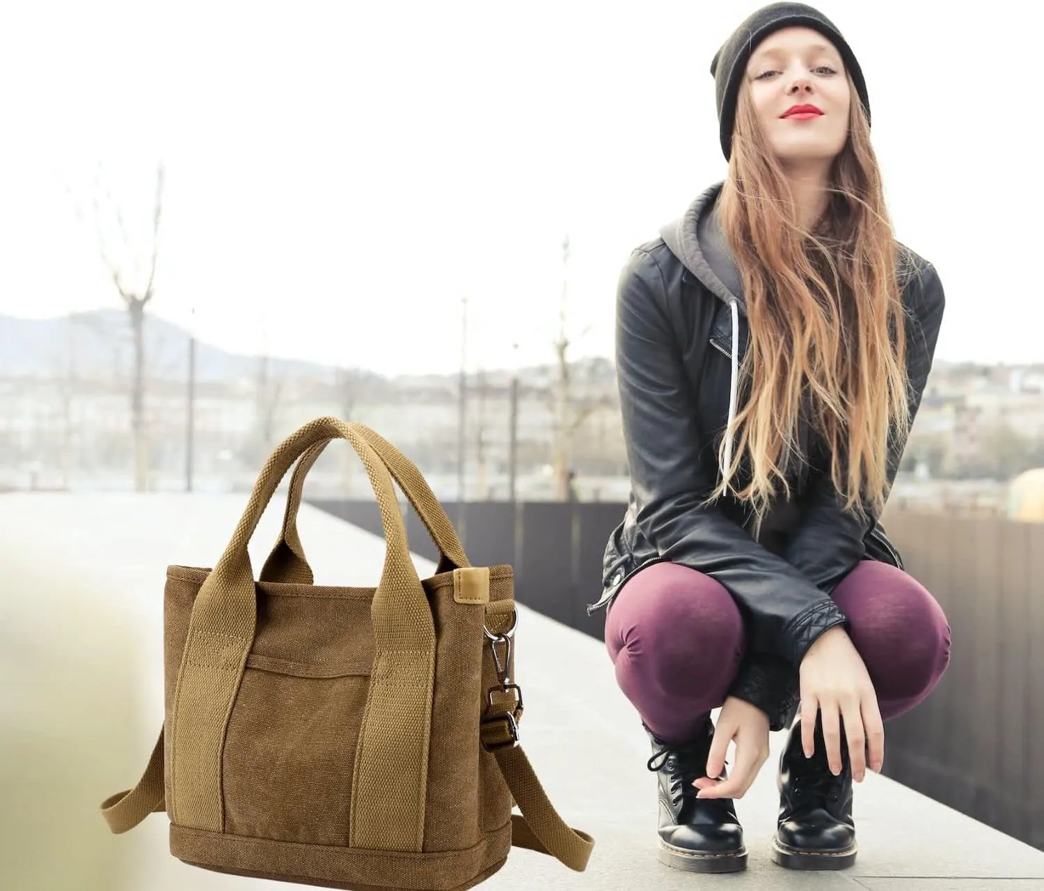 Wxnow Canvas Messenger bags for women,Tote Crossbody Shoulder Bag Satchel Purse