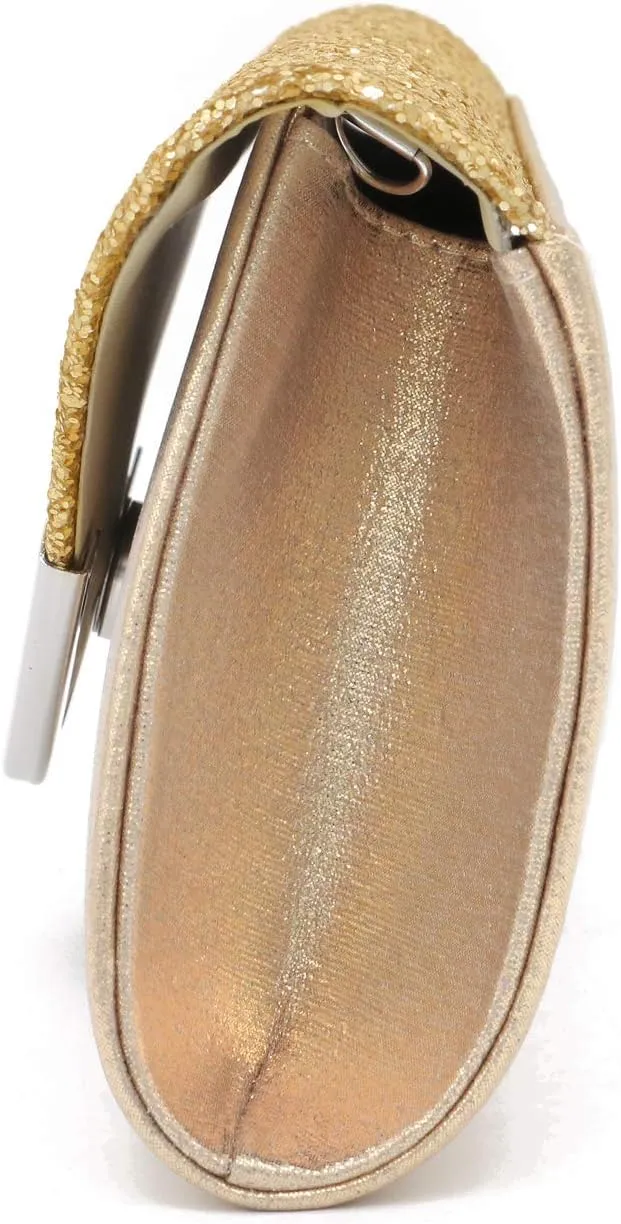 ZIUMUDY Sparkly Glitter Evening Envelop Clutches Shoulder Chain Bags Bridal Wedding Clutch Purse Wallet