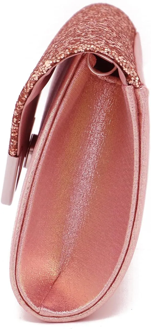 ZIUMUDY Sparkly Glitter Evening Envelop Clutches Shoulder Chain Bags Bridal Wedding Clutch Purse Wallet