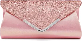 ZIUMUDY Sparkly Glitter Evening Envelop Clutches Shoulder Chain Bags Bridal Wedding Clutch Purse Wallet
