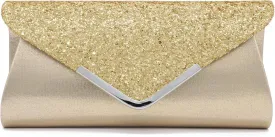 ZIUMUDY Sparkly Glitter Evening Envelop Clutches Shoulder Chain Bags Bridal Wedding Clutch Purse Wallet