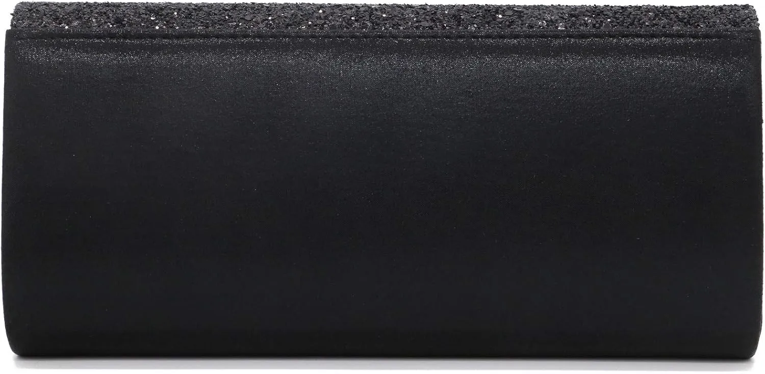 ZIUMUDY Sparkly Glitter Evening Envelop Clutches Shoulder Chain Bags Bridal Wedding Clutch Purse Wallet